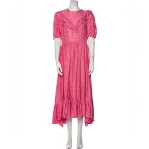 Barbie Pink Batsheva Midi Dress Size 14